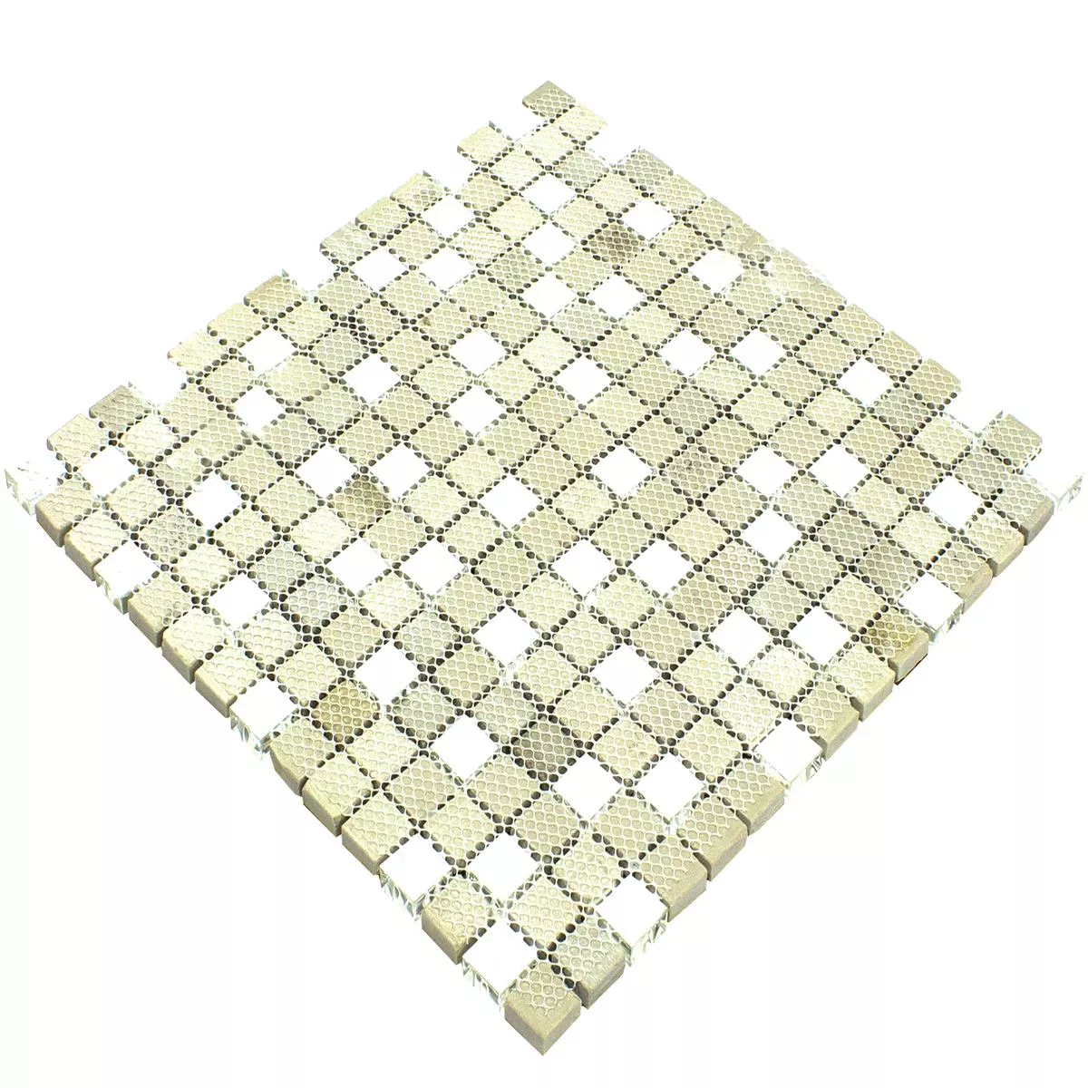 Muestra Cristal Metal Acero Inoxidable Azulejos De Mosaico Stella Blanco Plateado