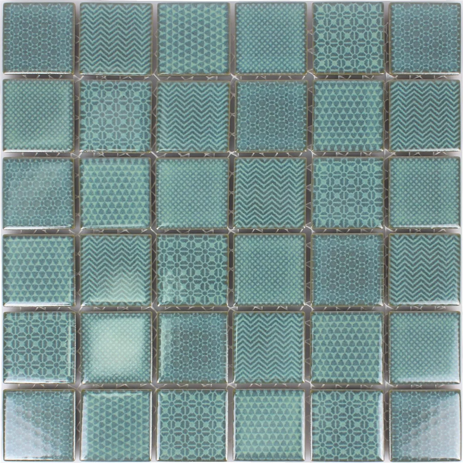Muestra Azulejos De Mosaico Cerámica Sapporo Verde