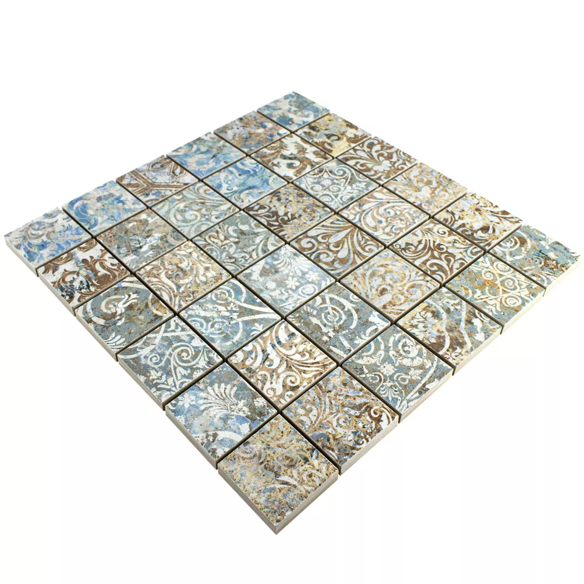 Mosaico Cerámico Azulejos Patchwork Colorido 47x47mm