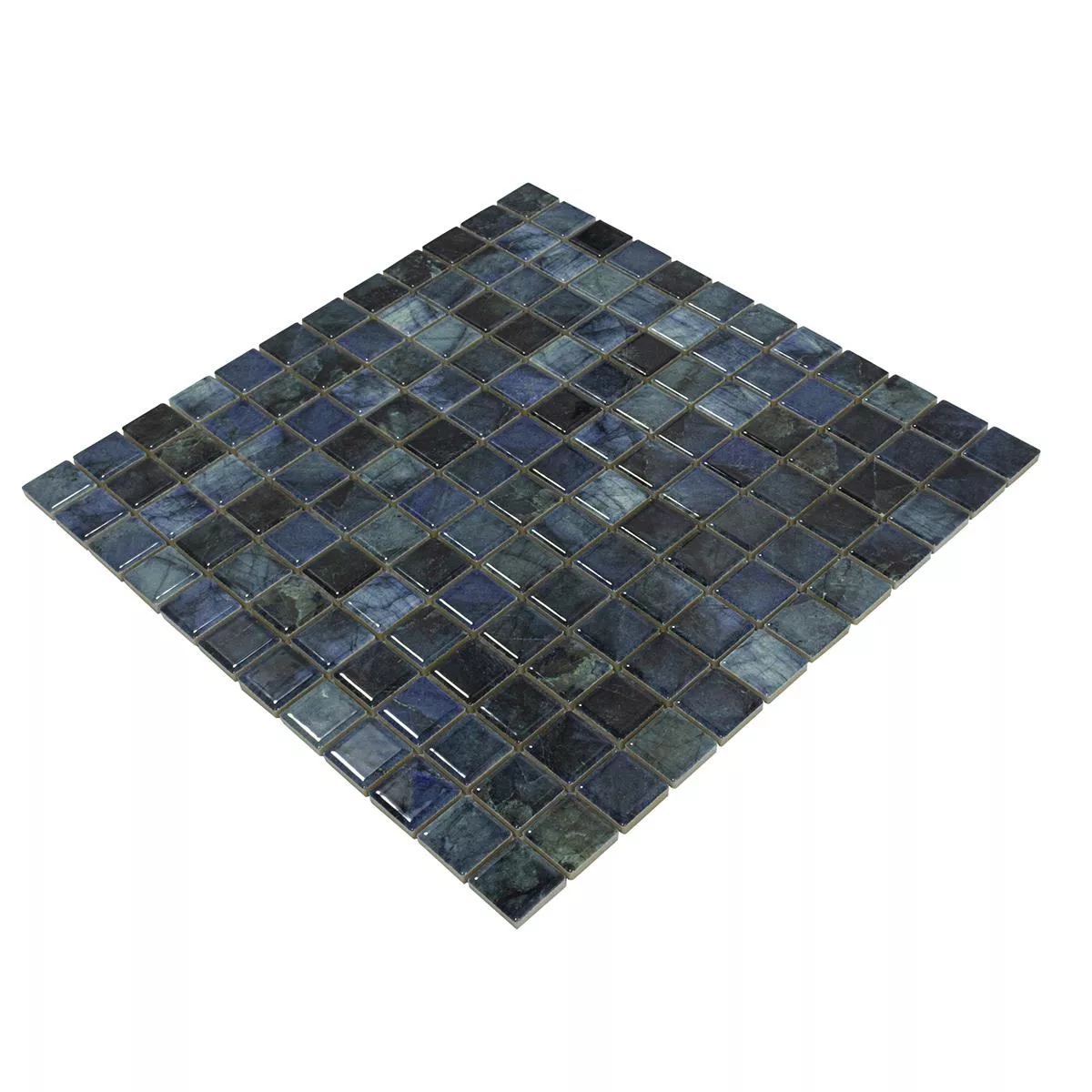 Mosaico Cerámico Azulejos Elysium Aspecto De Mármol Azul 23