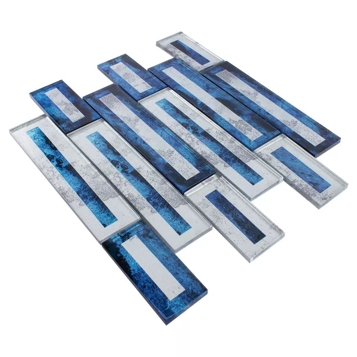 Mosaico de Cristal Azulejos Romans 2D Efecto Azul