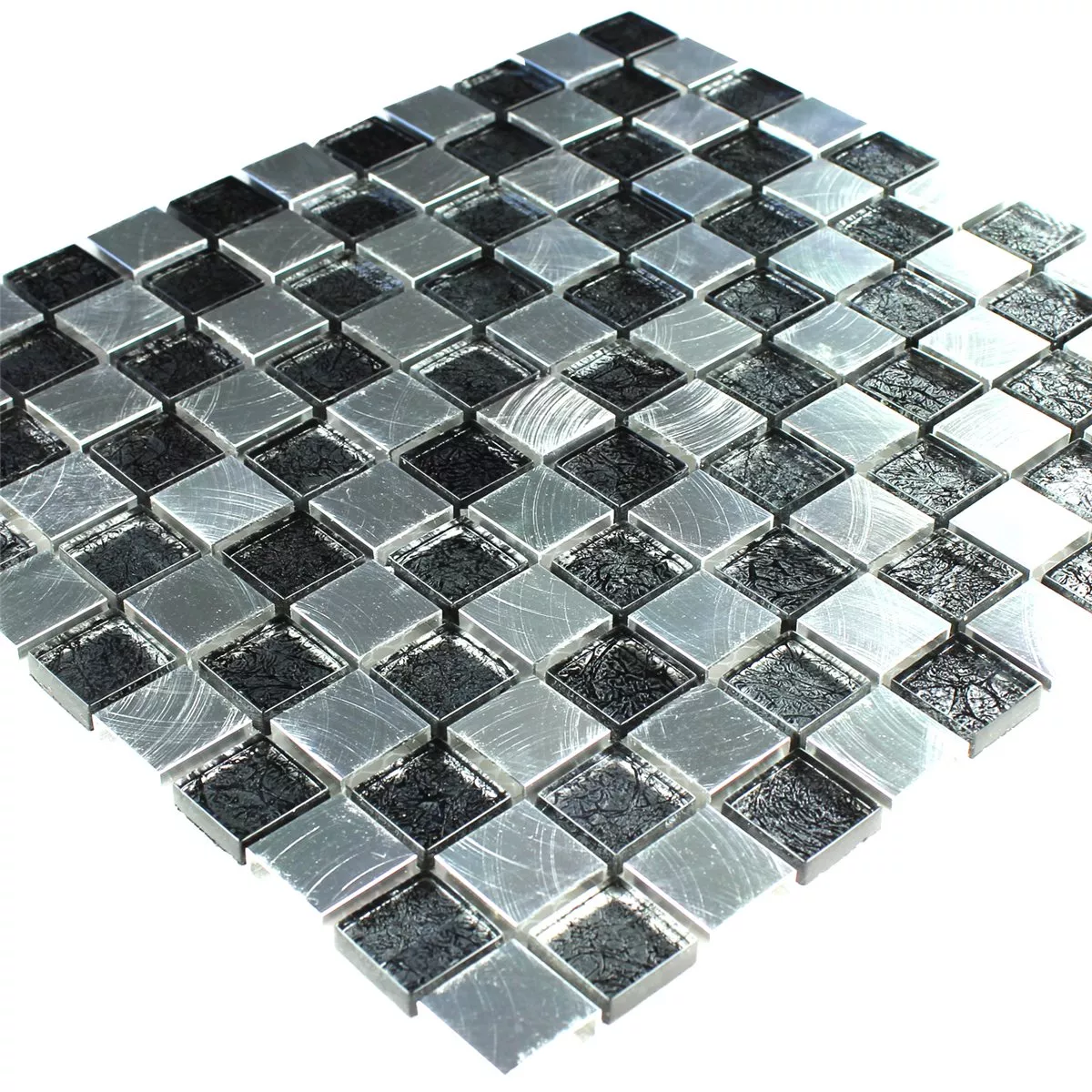 Azulejos De Mosaico Cristal Metal Tablero De Ajedrez 25x25x8mm