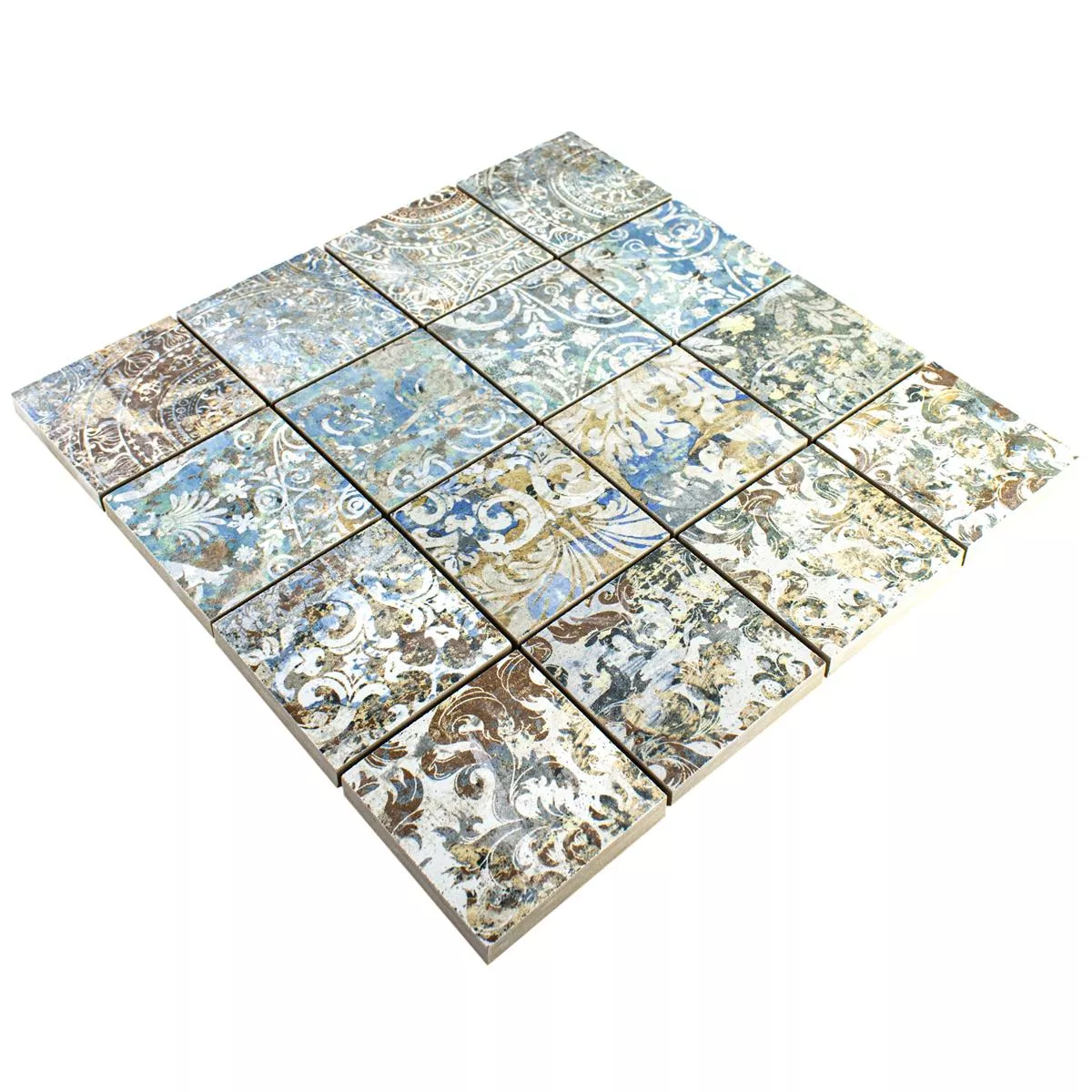 Mosaico Cerámico Azulejos Patchwork Colorido 71x71mm