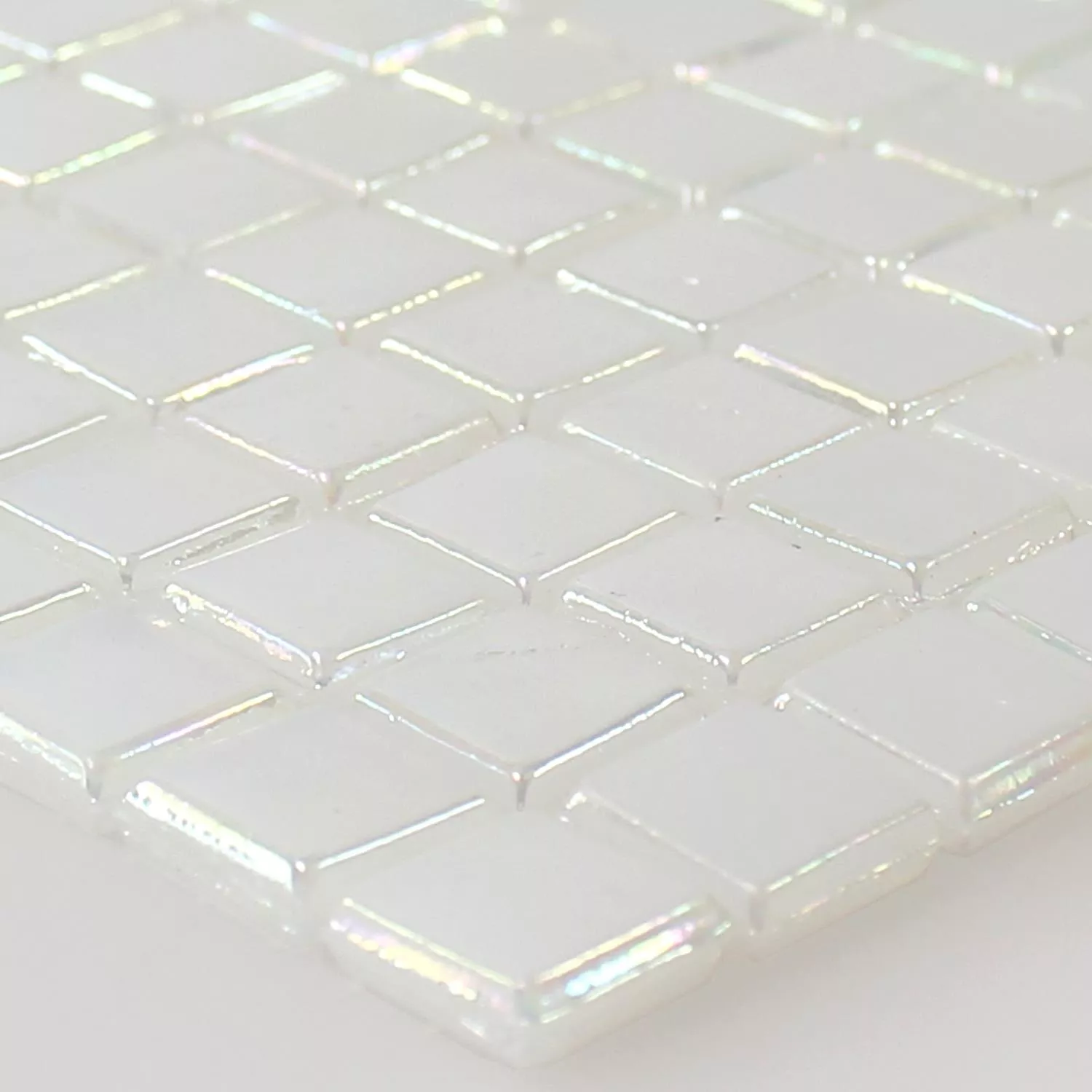 Azulejos De Mosaico Cristal Efecto Nacarado Blanco Beige