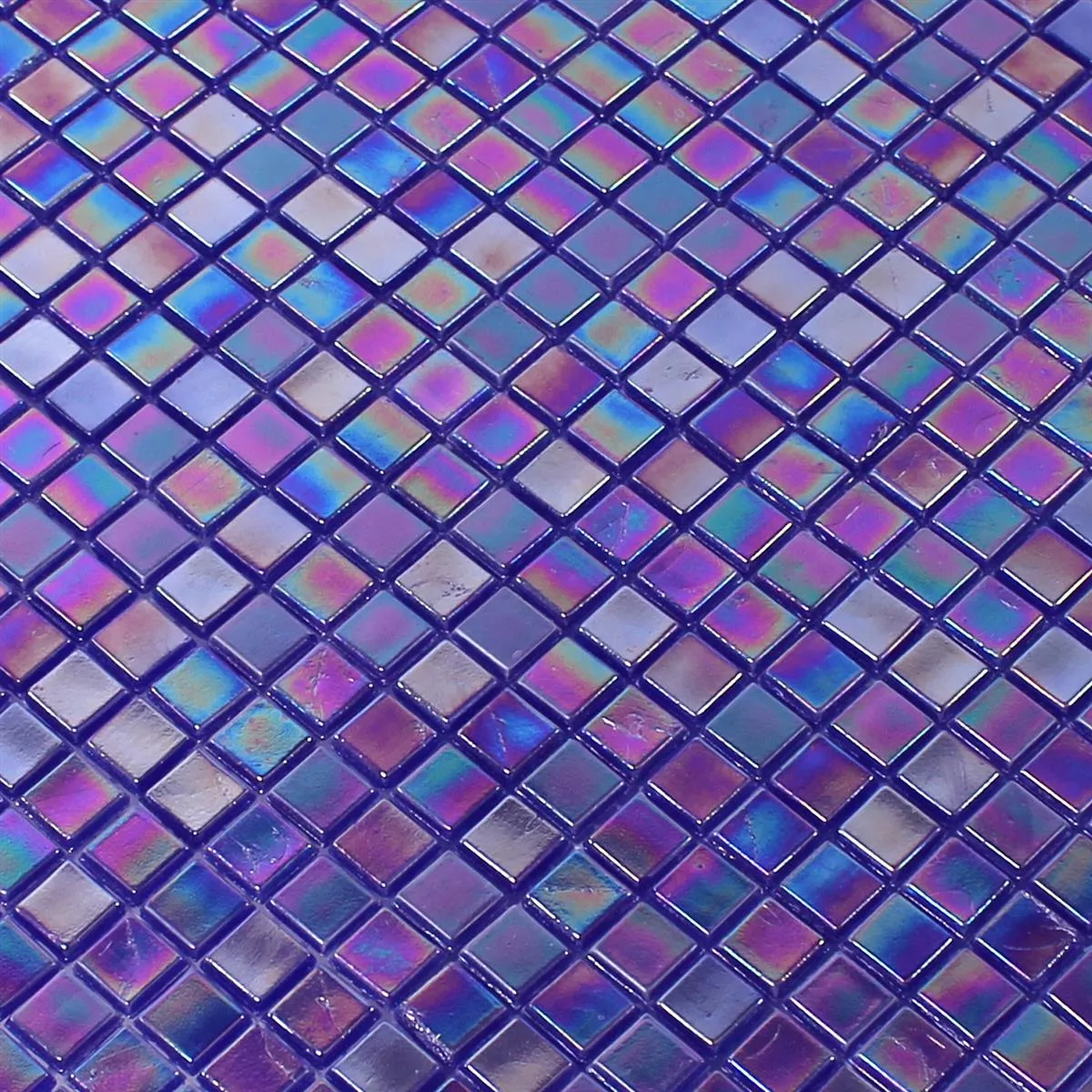 Muestra Azulejos De Mosaico Cristal Efecto Nacarado Azul