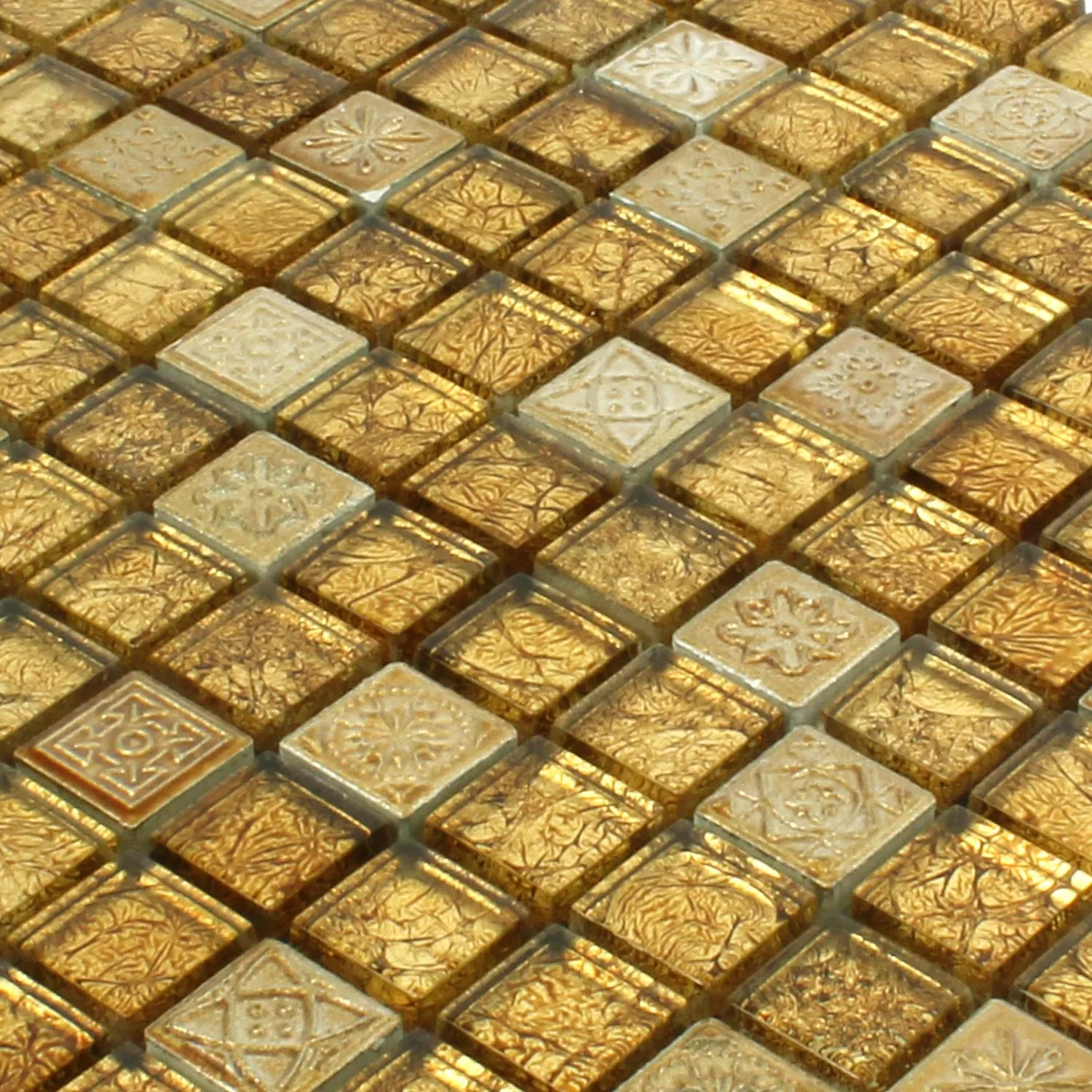 Azulejos De Mosaico Cristal Piedra Natural Coloniale Oro
