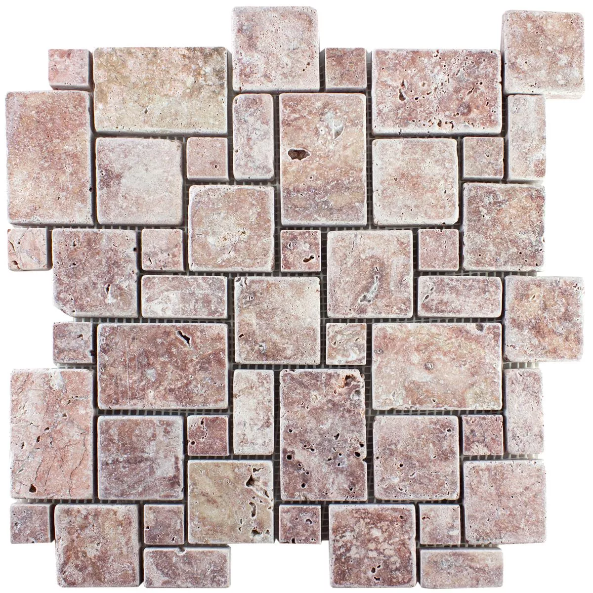 Piedra Natural Travertino Azulejos De Mosaico LaGrange Rojo