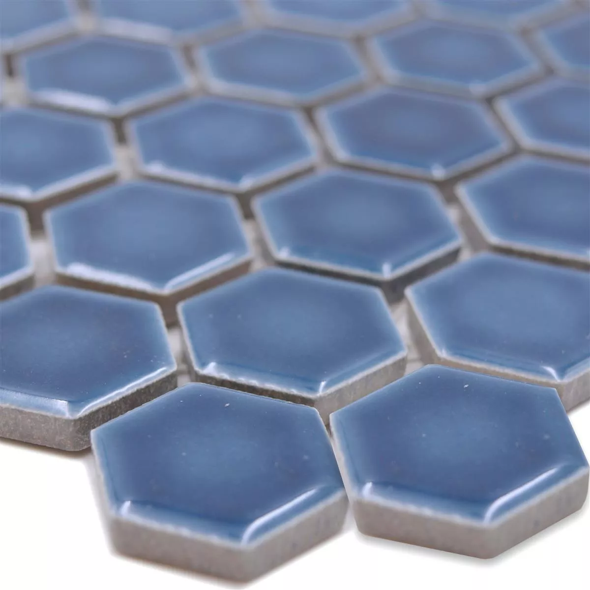 Mosaico Cerámico Salomon Hexagonales Azul Verde H23