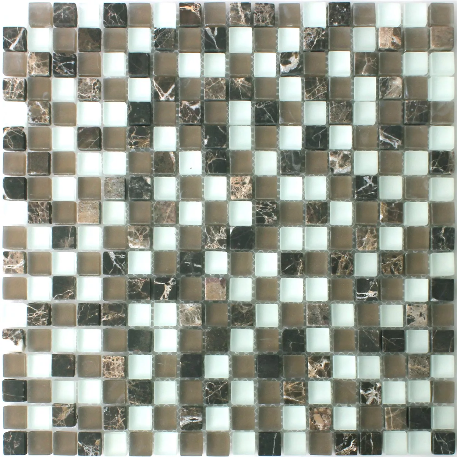 Azulejos De Mosaico Marilia Marrón Blanco