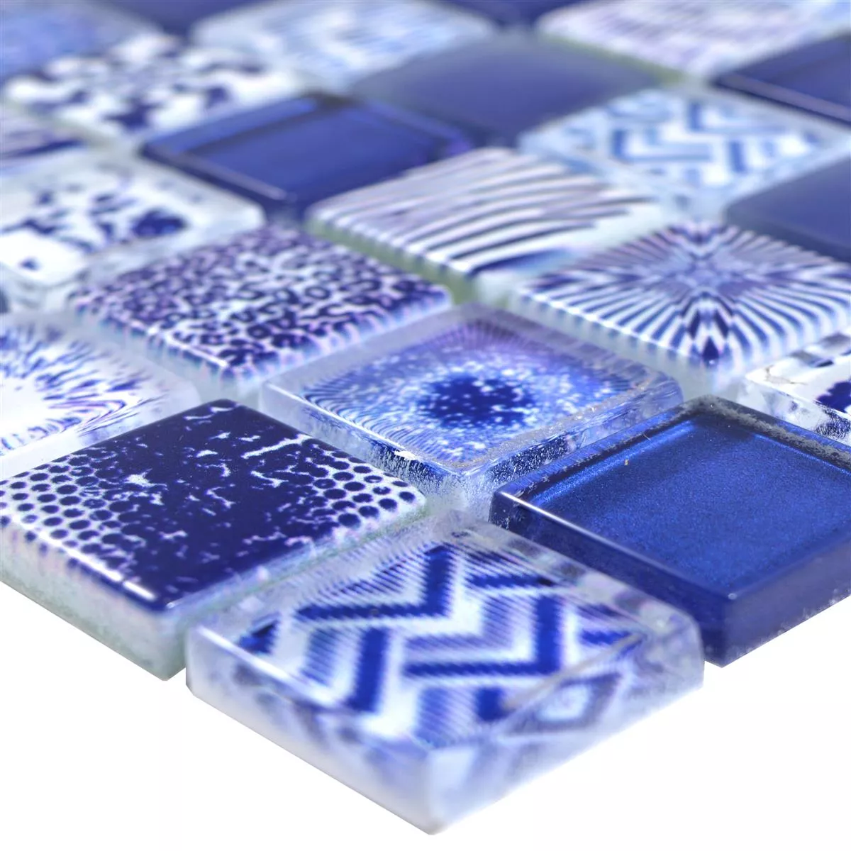Mosaico De Cristal Azulejos Cornelia Aspecto Retro Azul