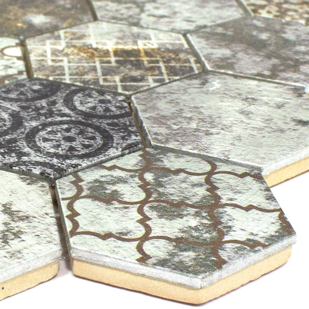 Azulejos De Mosaico Rixos Gris Plateado Marrón