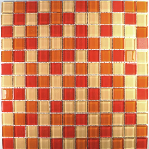 Mosaico De Cristal Azulejos Valencia Rojo Naranja
