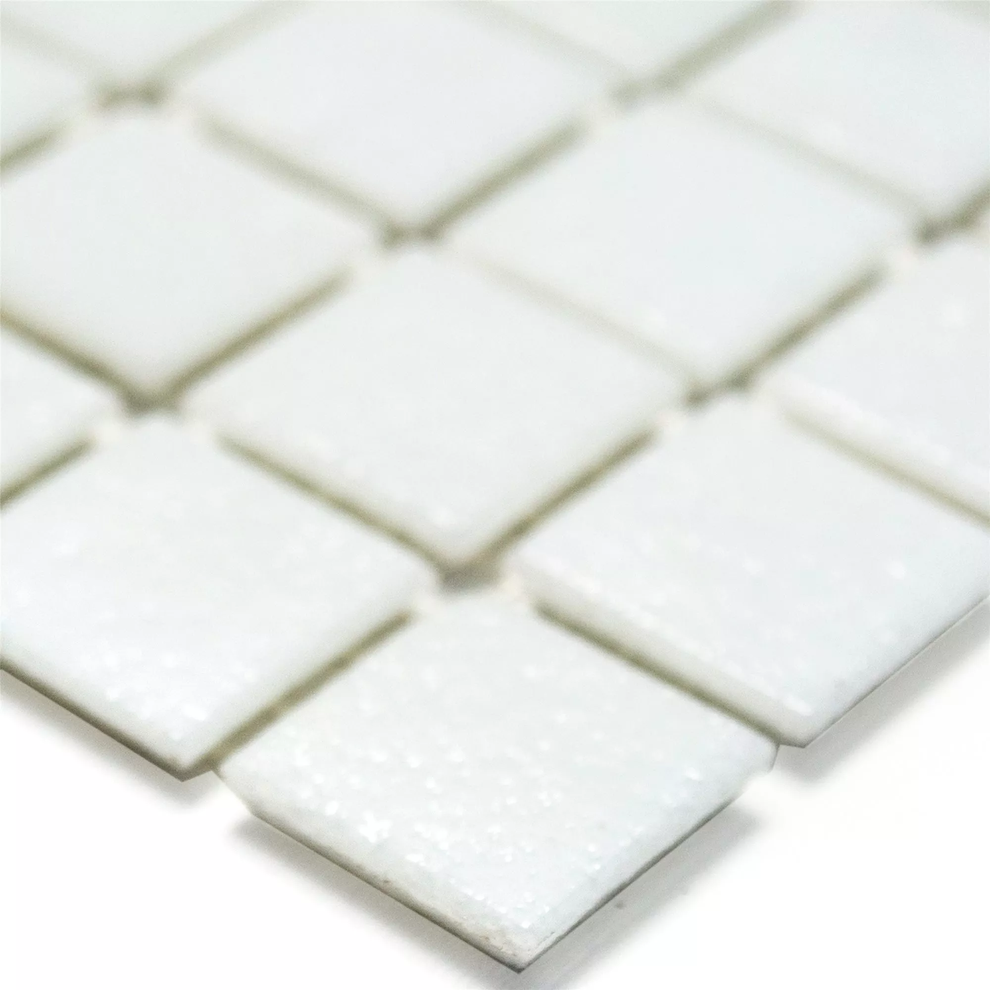 Mosaico De Cristal Azulejos Blanco Uni 20x20x4mm Mosaico De Cristal Azulejos Blanco Uni 20x20x4mm