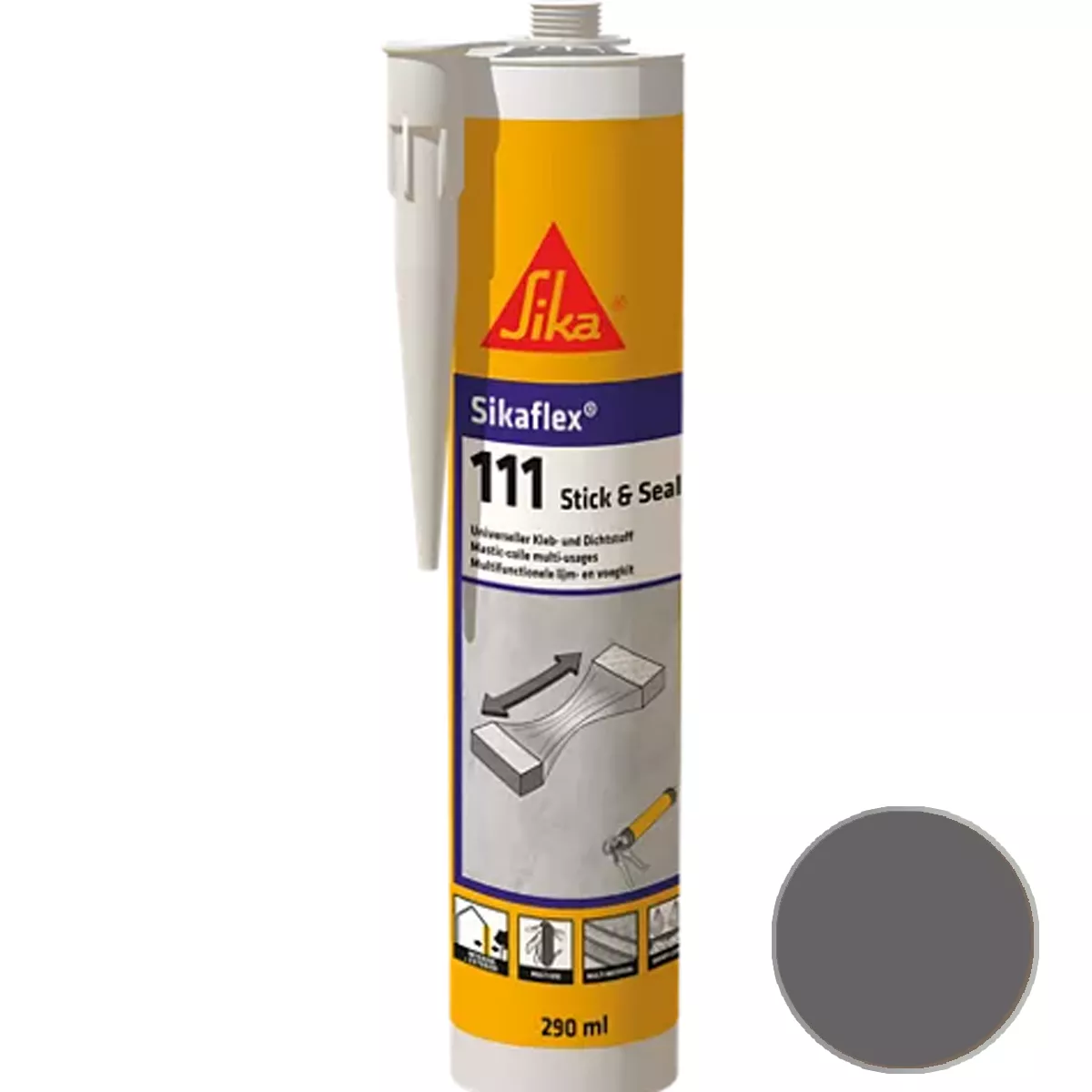 Adhesivo y sellador Sikaflex-111 Stick & Seal hormigón gris