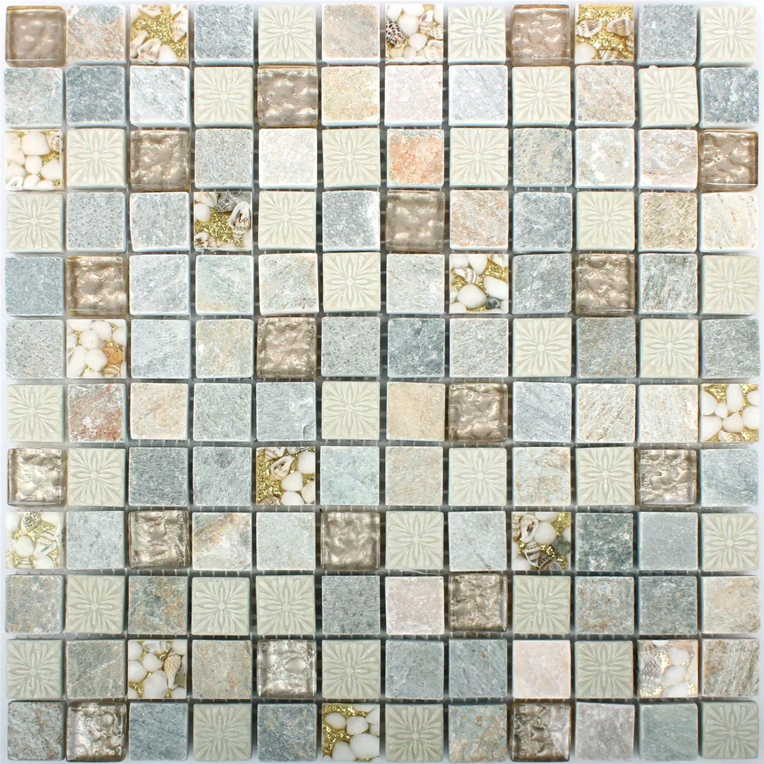 Azulejos De Mosaico Harmonia Oro Beige