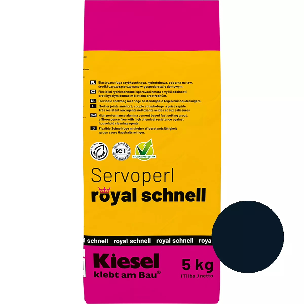 Compuesto para juntas Servoperl Royal Quick Velvet Negro 5 kg