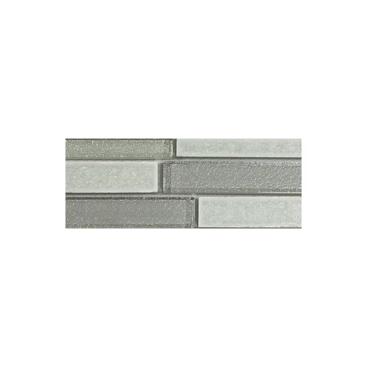 Muestra Vidrio Piedra Natural Mosaico Cristal Springs Brick Blanco