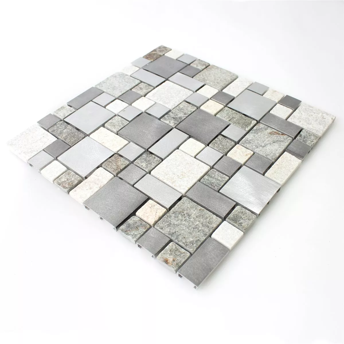 Azulejos De Mosaico Cuarcita Auminio Metal Mezcla
