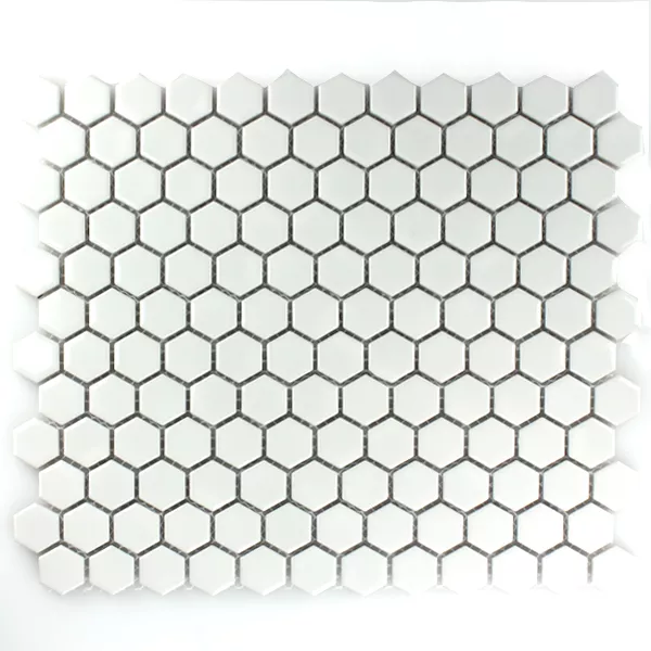 Azulejos De Mosaico Cerámica Hexagonales Blanco Brillante H23