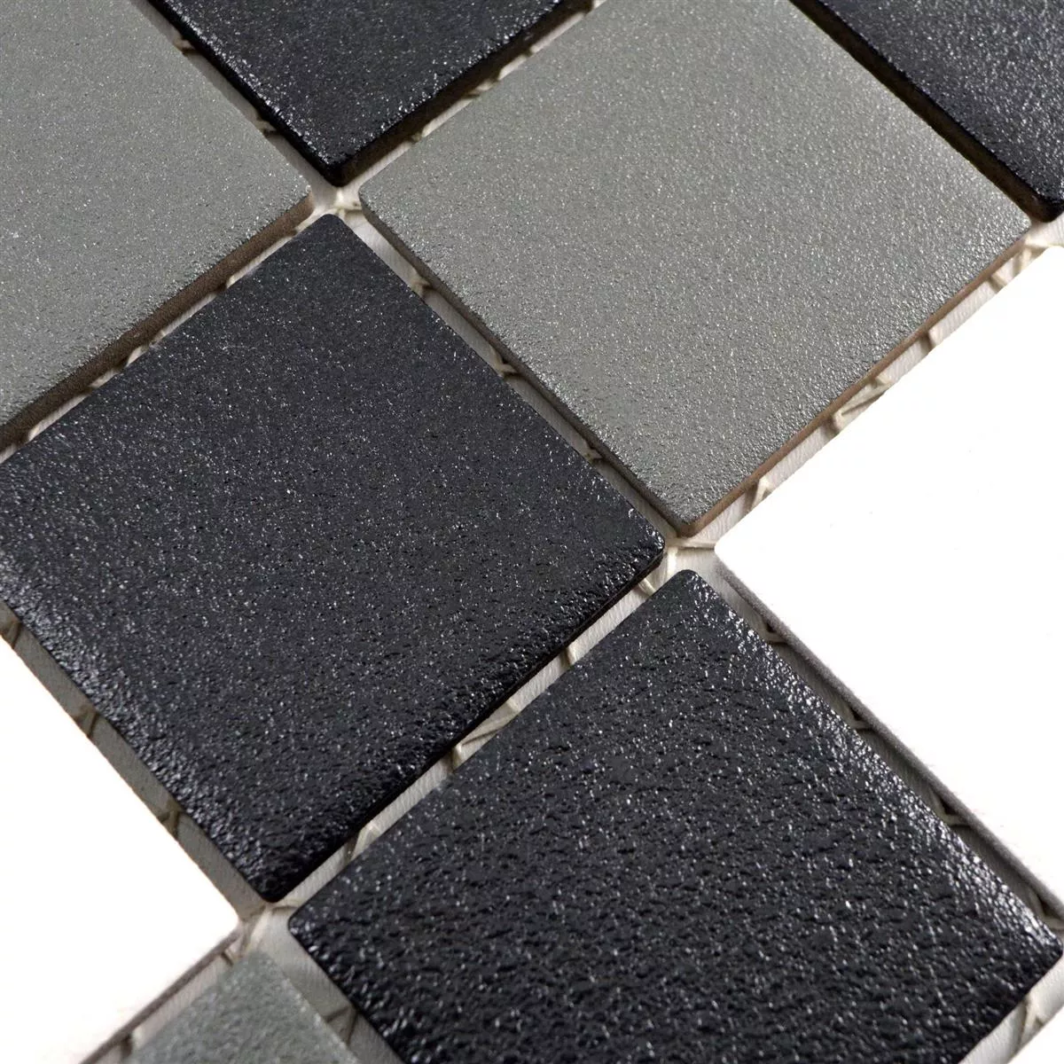 Cerámica Azulejos De Mosaico Heinmot Negro Blanco Metal R10 Q48
