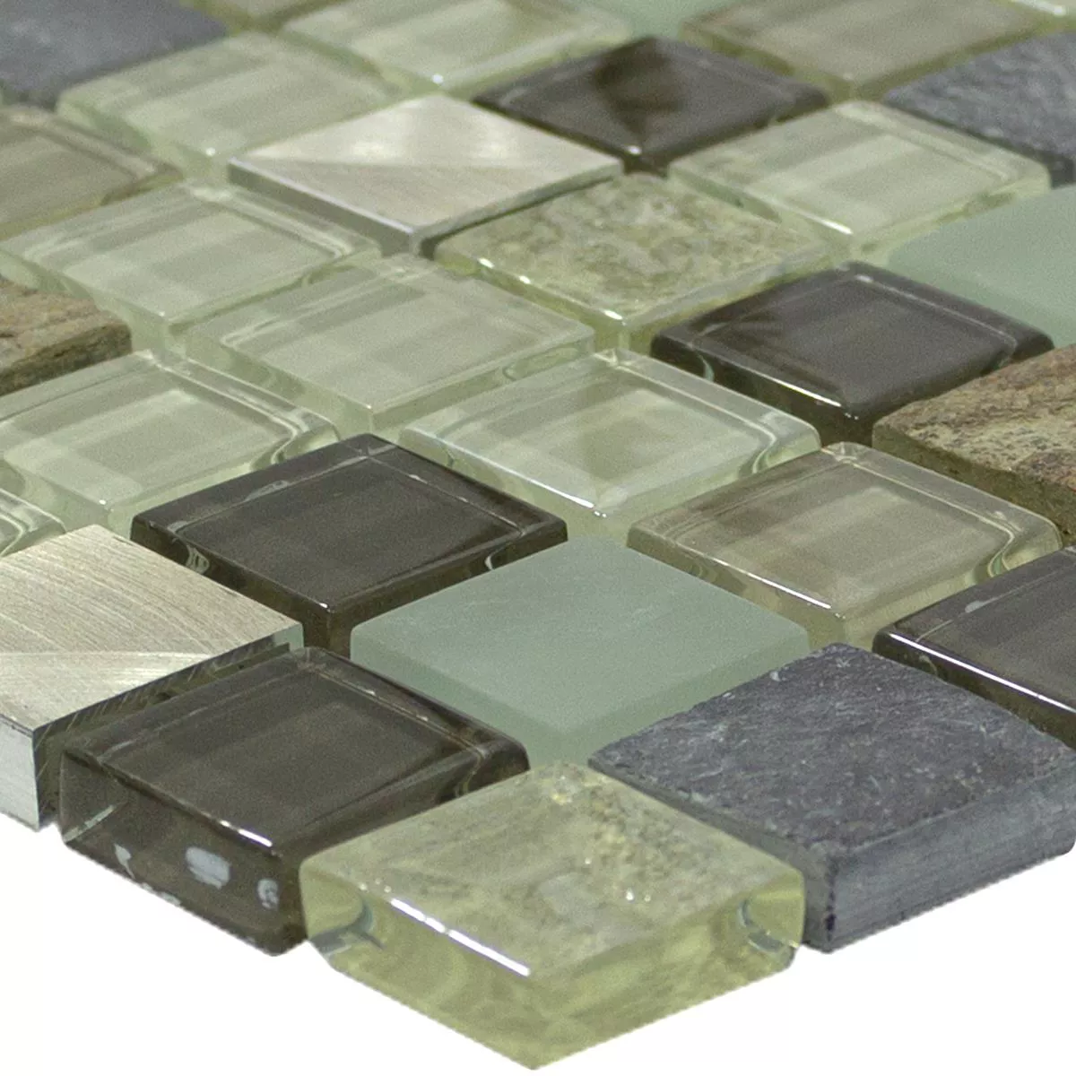 Cristal Piedra Natural Auminio Azulejos De Mosaico Konoha Beige Marrón Cristal Piedra Natural Auminio Azulejos De Mosaico Konoha Beige Marrón