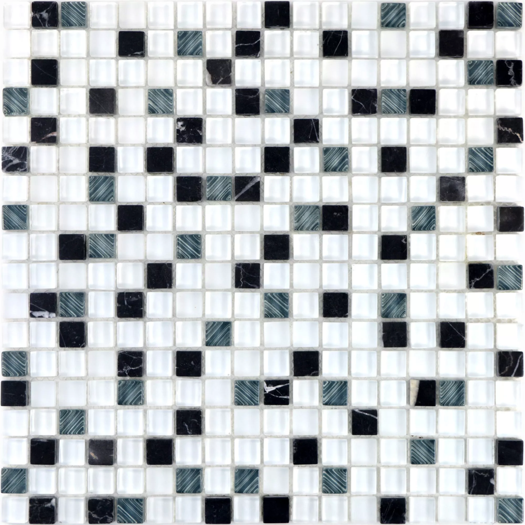 Mosaico De Cristal Azulejos De Piedra Natura Nexus Super Blanco Negro