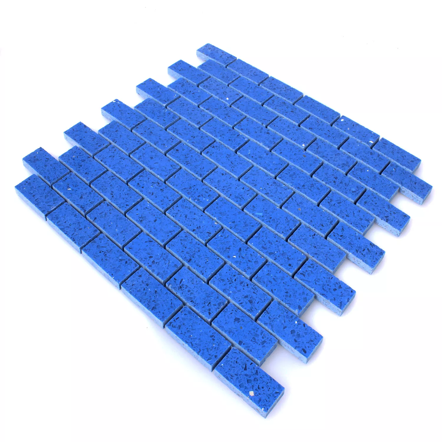 Azulejos De Mosaico Resina Cuarzo Azul