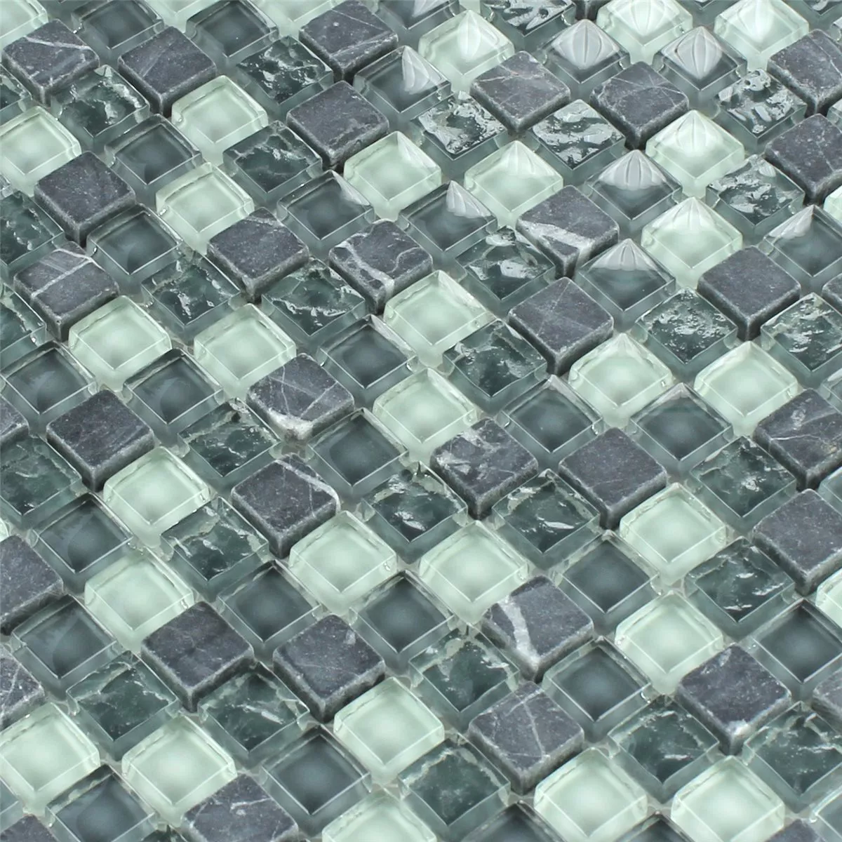 Azulejos De Mosaico Cristal Mármol Gris Mezcla
