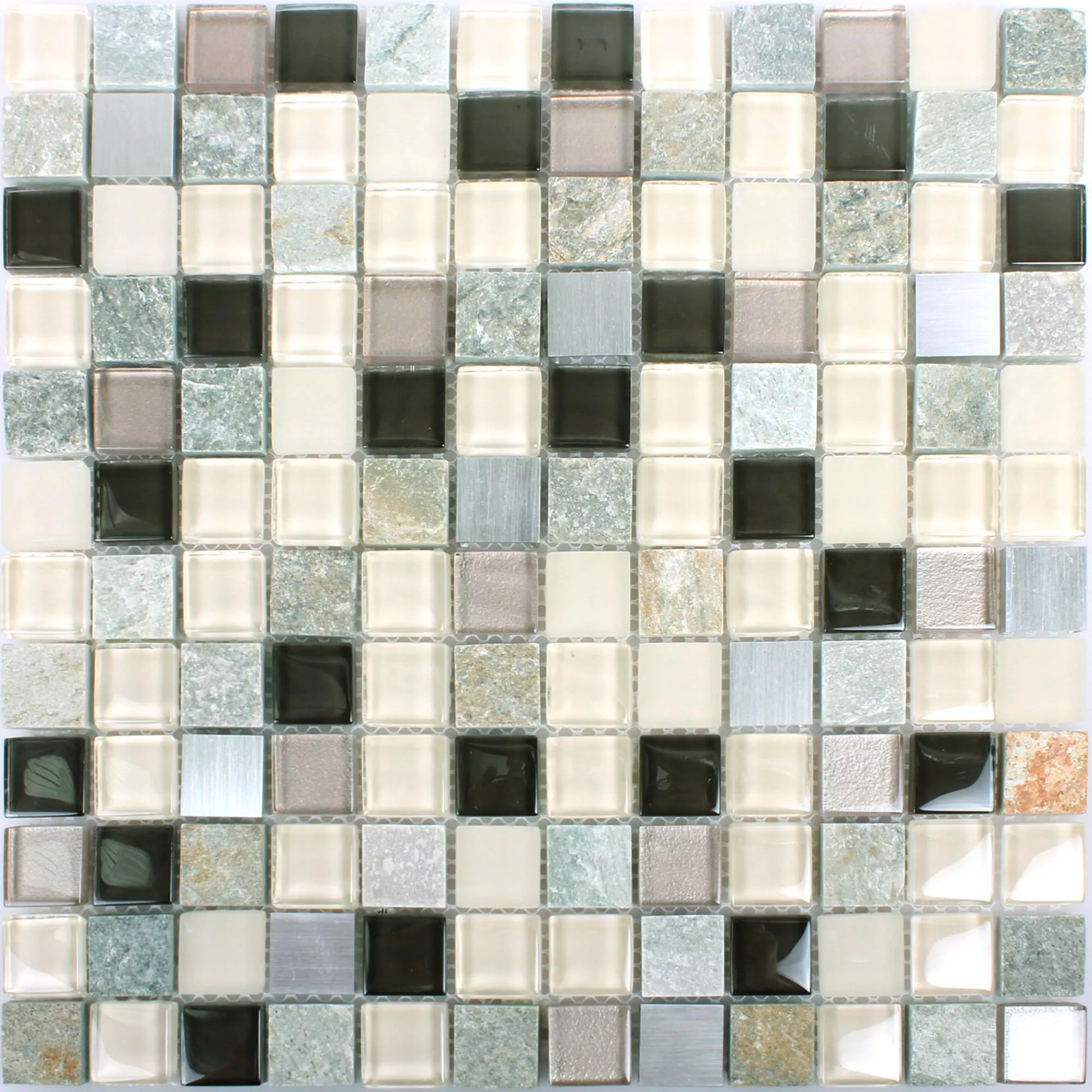 Muestra Azulejos De Mosaico Piedra Natural Cristal Metal Mezcla Altona