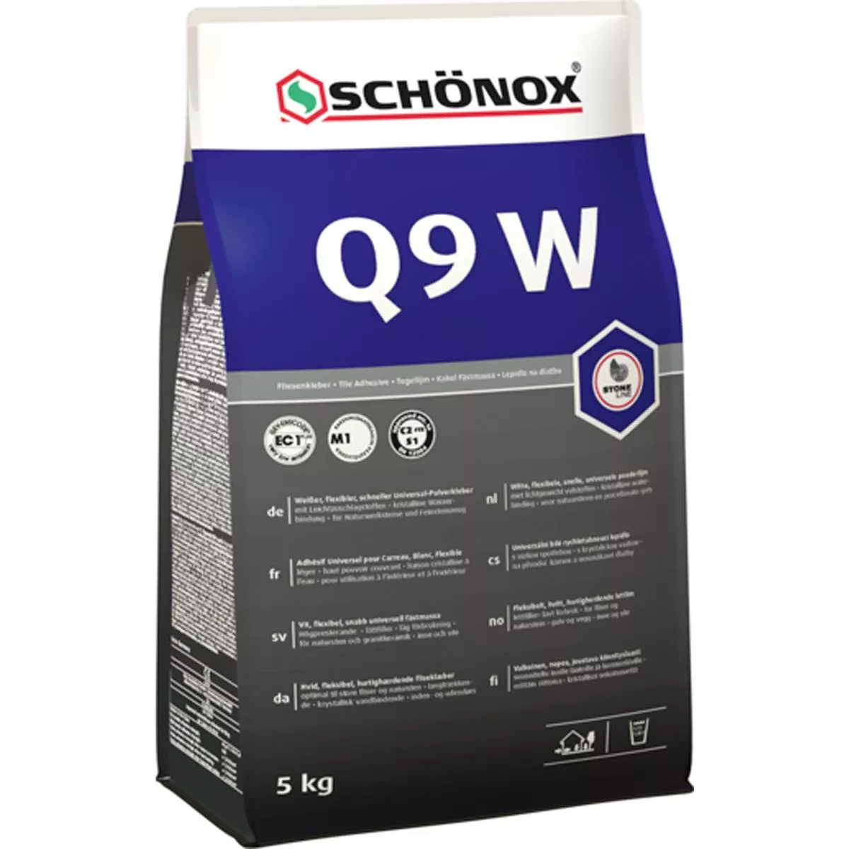 Fliesenkleber Schönox Q9 W Weiß Flexibler Universal Pulverkleber 5 KG