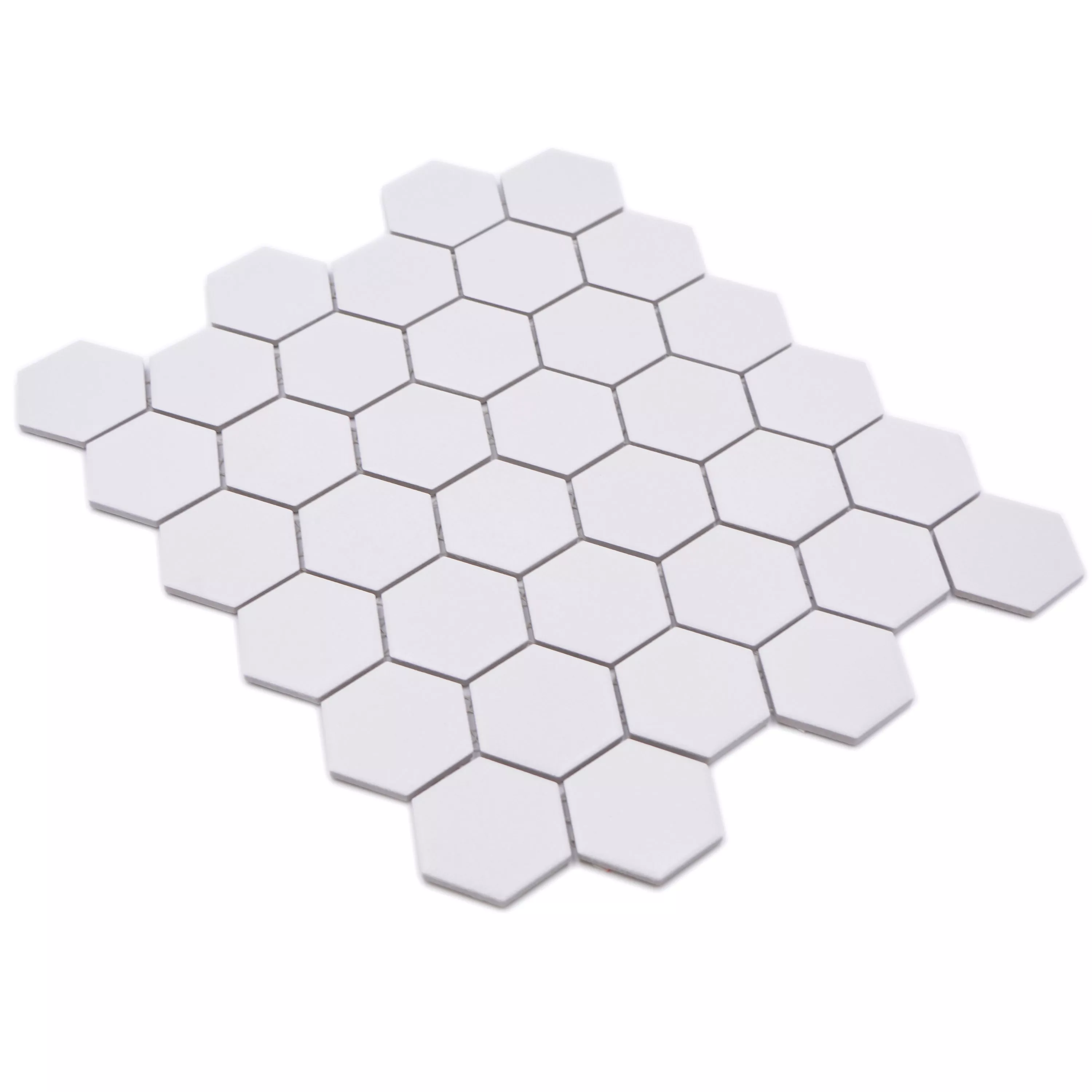 Mosaico Cerámico Bismarck R10B Hexagonales Blanco H51