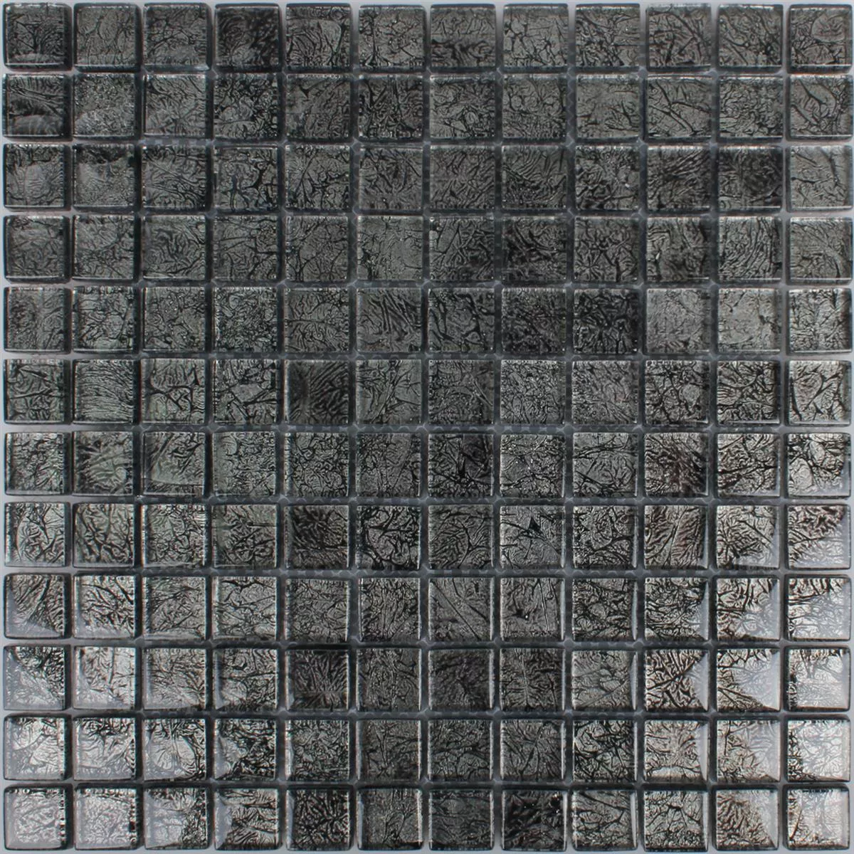 Azulejos De Mosaico Cristal Kandila Negro 23x23x8mm