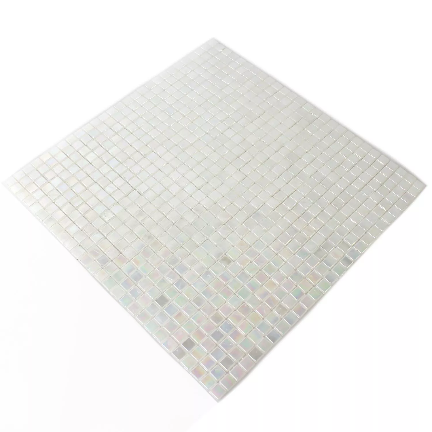 Azulejos De Mosaico Cristal Efecto Nacarado Blanco Beige