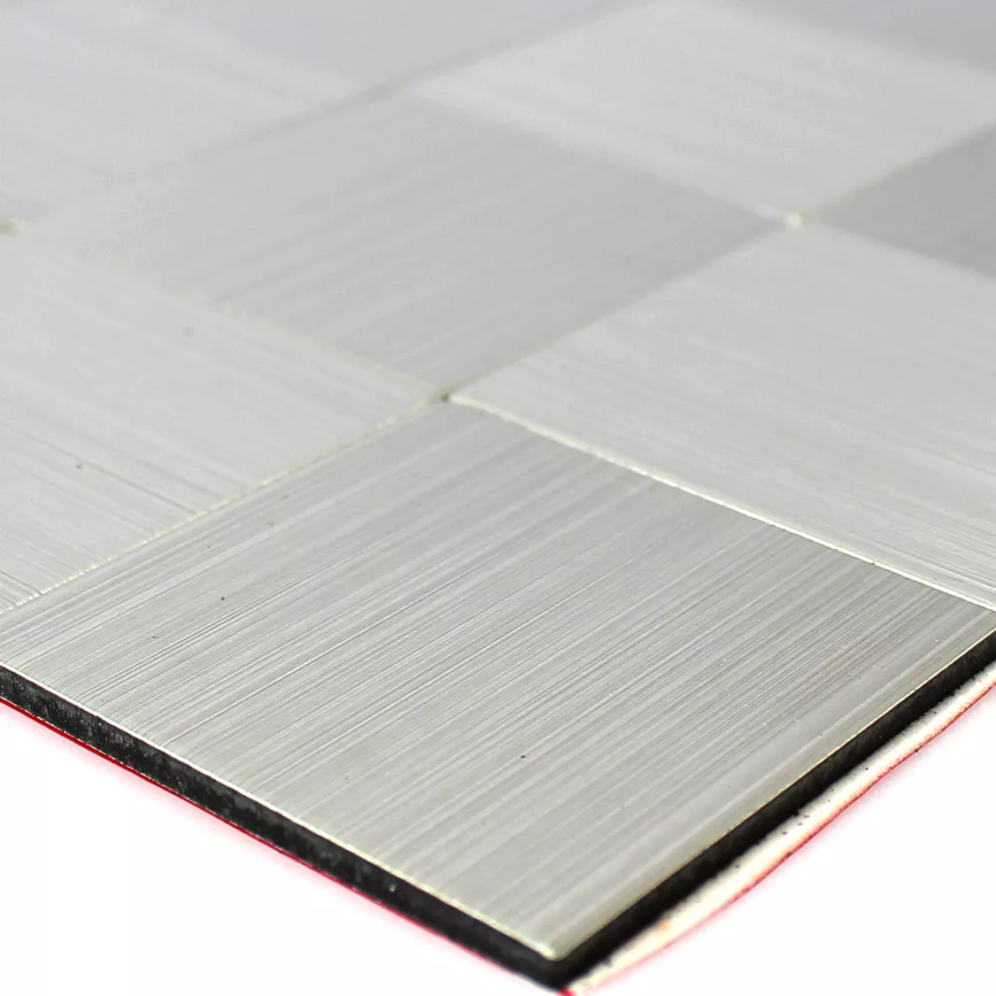 Metal Azulejos De Mosaico Autoadhesivo Mikros Plateado Cuadrado 50