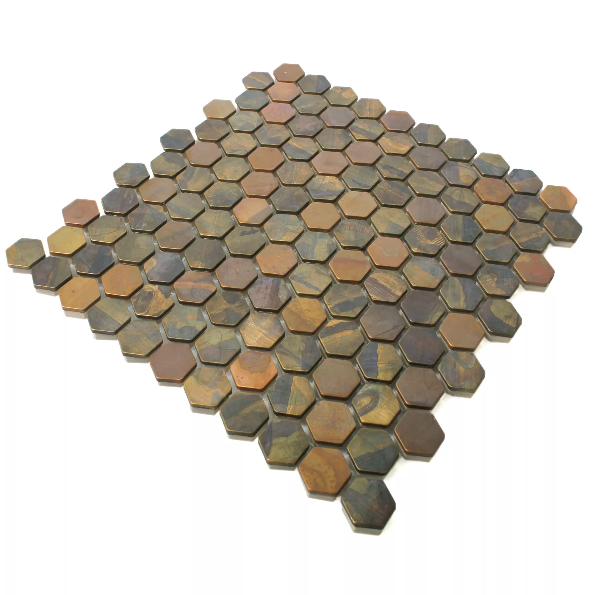 Azulejos De Mosaico Cobre Merkur Hexagonales Marrón 24