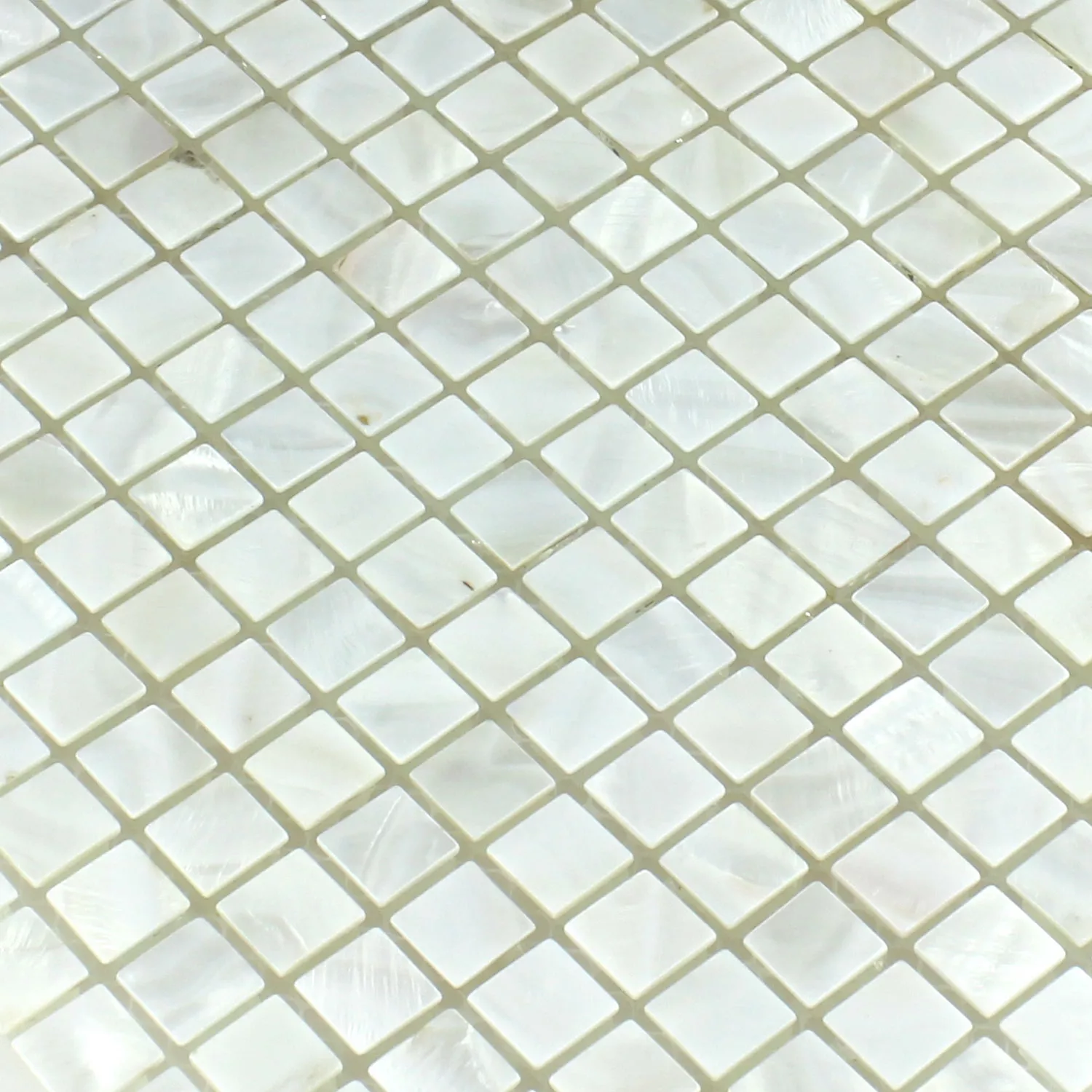 Muestra Azulejos De Mosaico Cristal Efecto Nacarado Marfil Blanco 