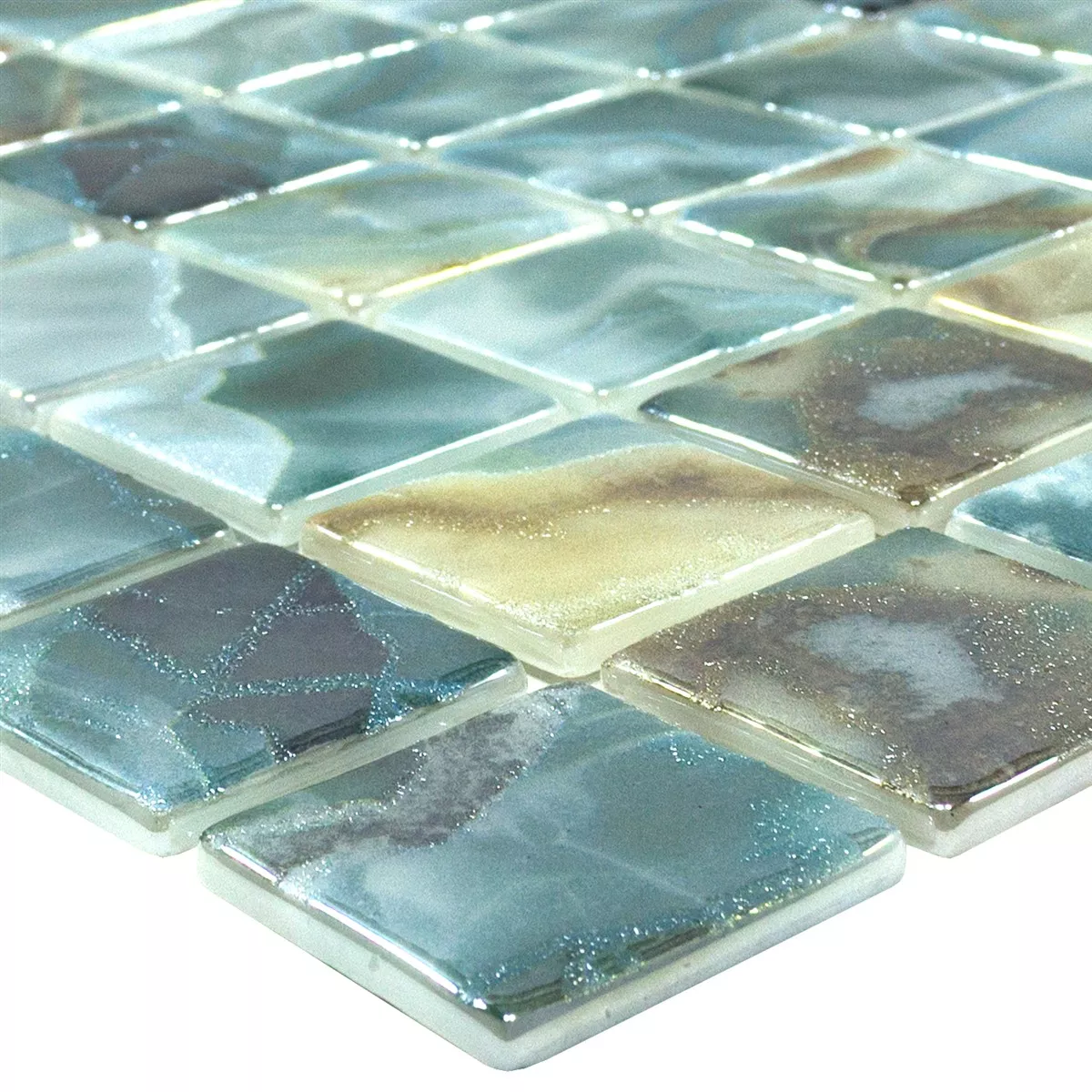Cristal Pool Azulejos De Mosaico Carolina Verde Claro
