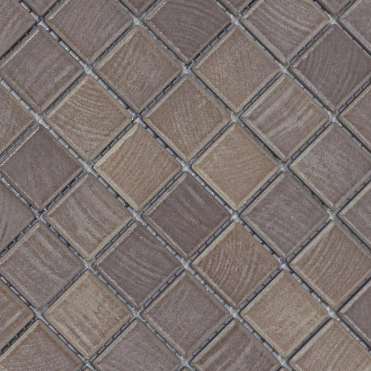 Mosaico Cerámico Azulejos Luminara Aspecto de Madera Marrón