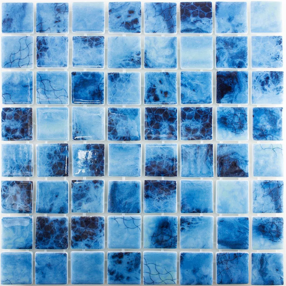 Vidrio Piscina Mosaico Baltic Azul 38x38mm