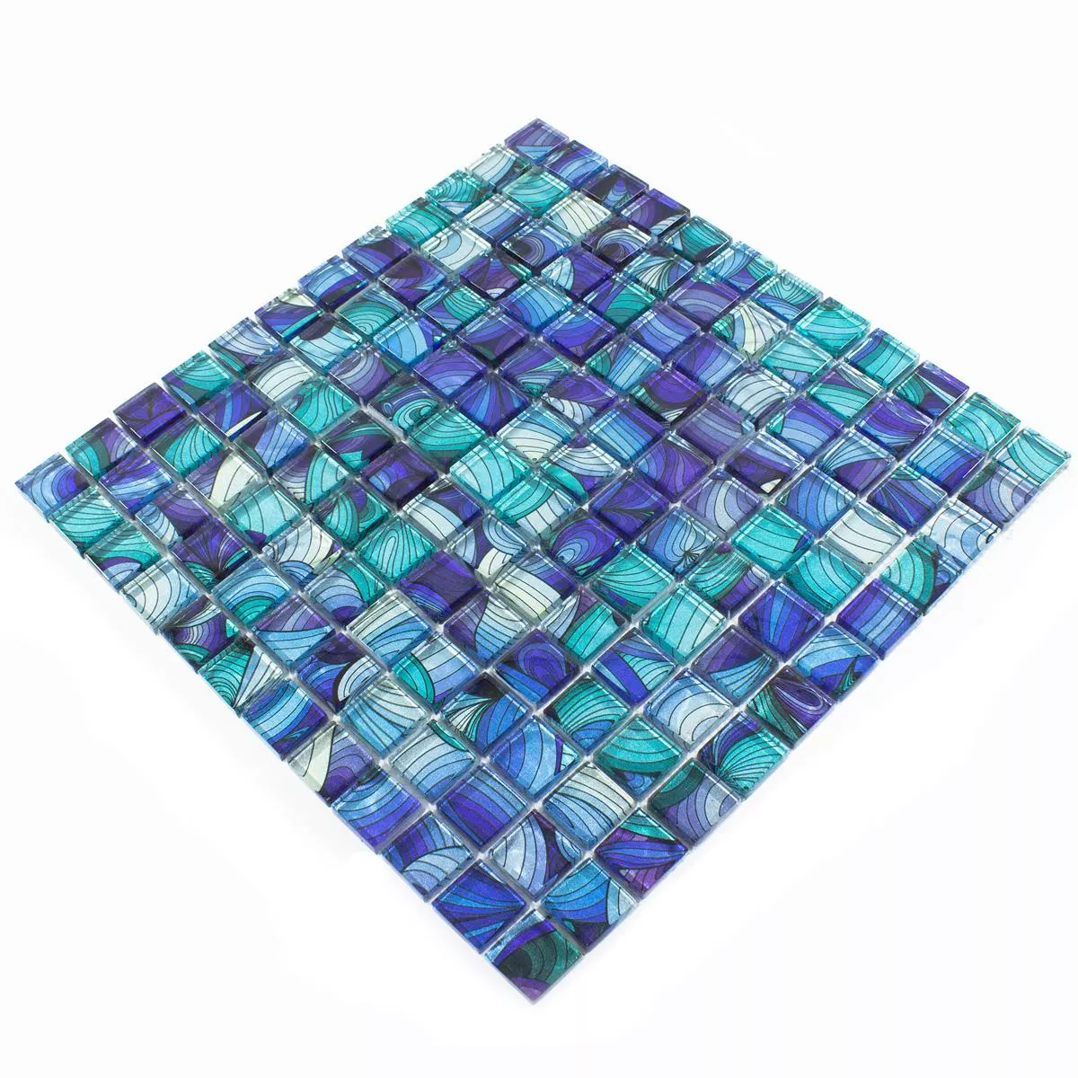 Muestra Mosaico de Cristal Azulejos Atlantis Azul Turquesa