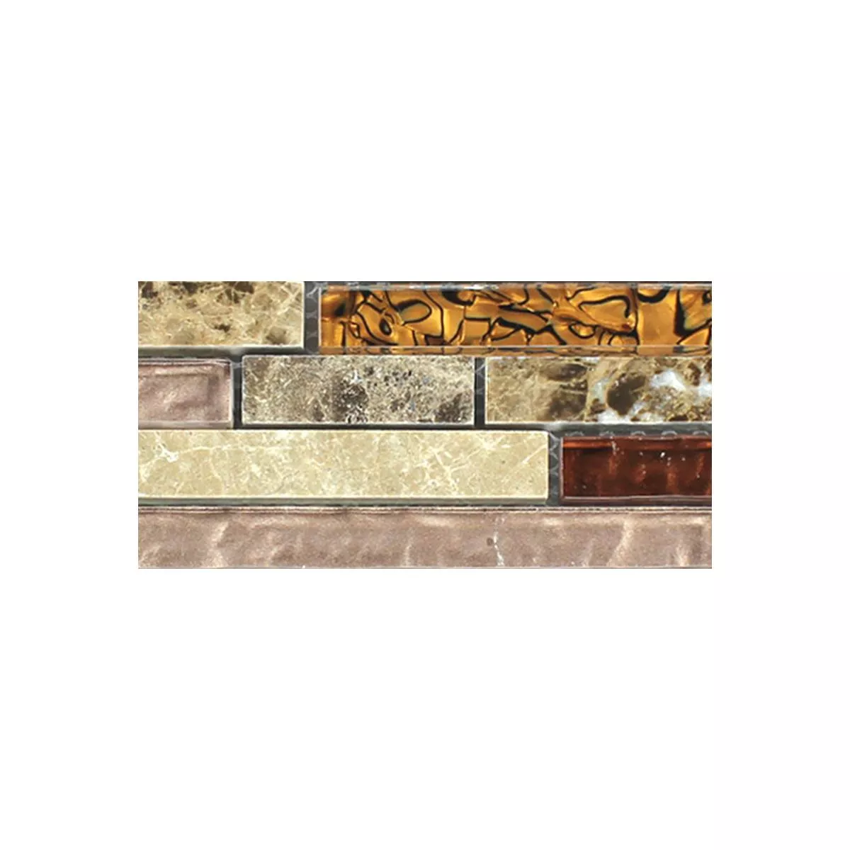 Muestra Azulejos De Mosaico Cristal Mármol Marrón Beige