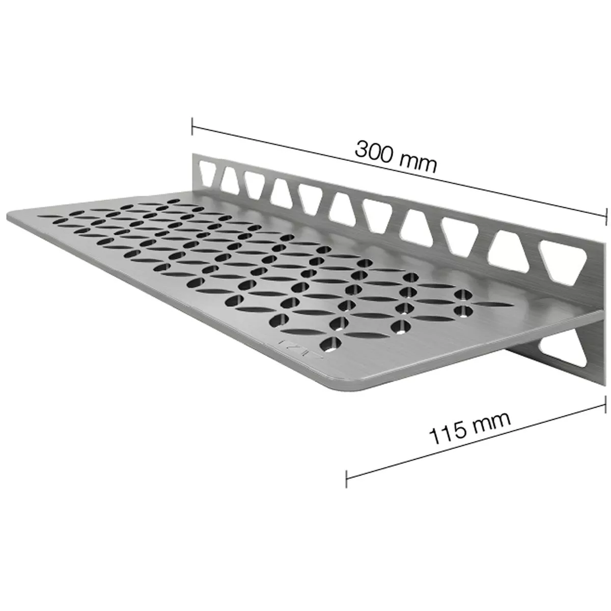 Estante de ducha estante de pared Schlüter rectángulo 30x11,5 cm floral plateado