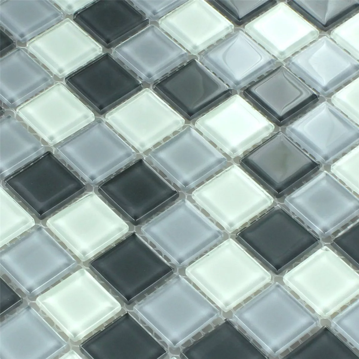 Mosaico De Cristal Azulejos Gris Mezcla 25x25x4mm