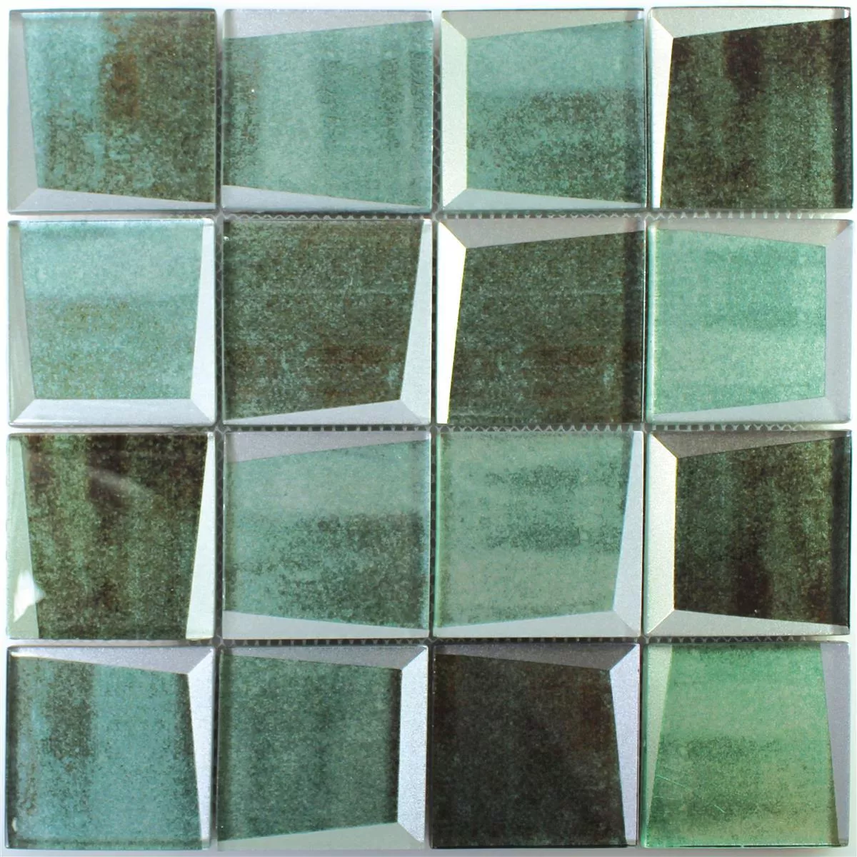 Mosaico De Cristal 3D Óptica Leonora Verde