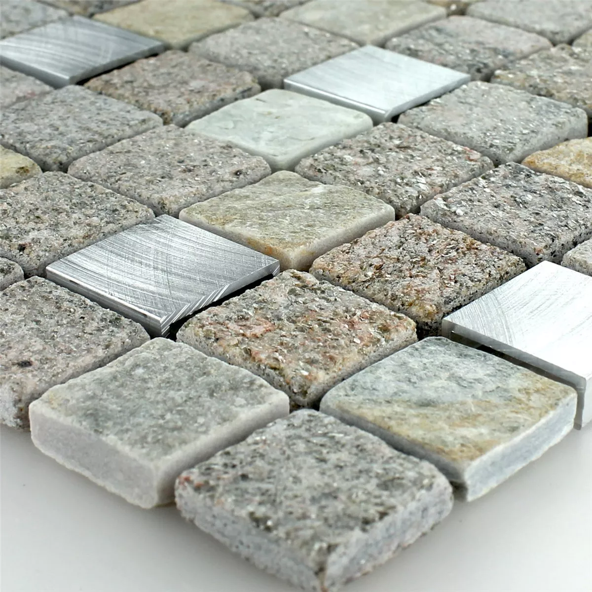 Azulejos De Mosaico Cuarcita Alu Piedra Natural 23x23x8mm