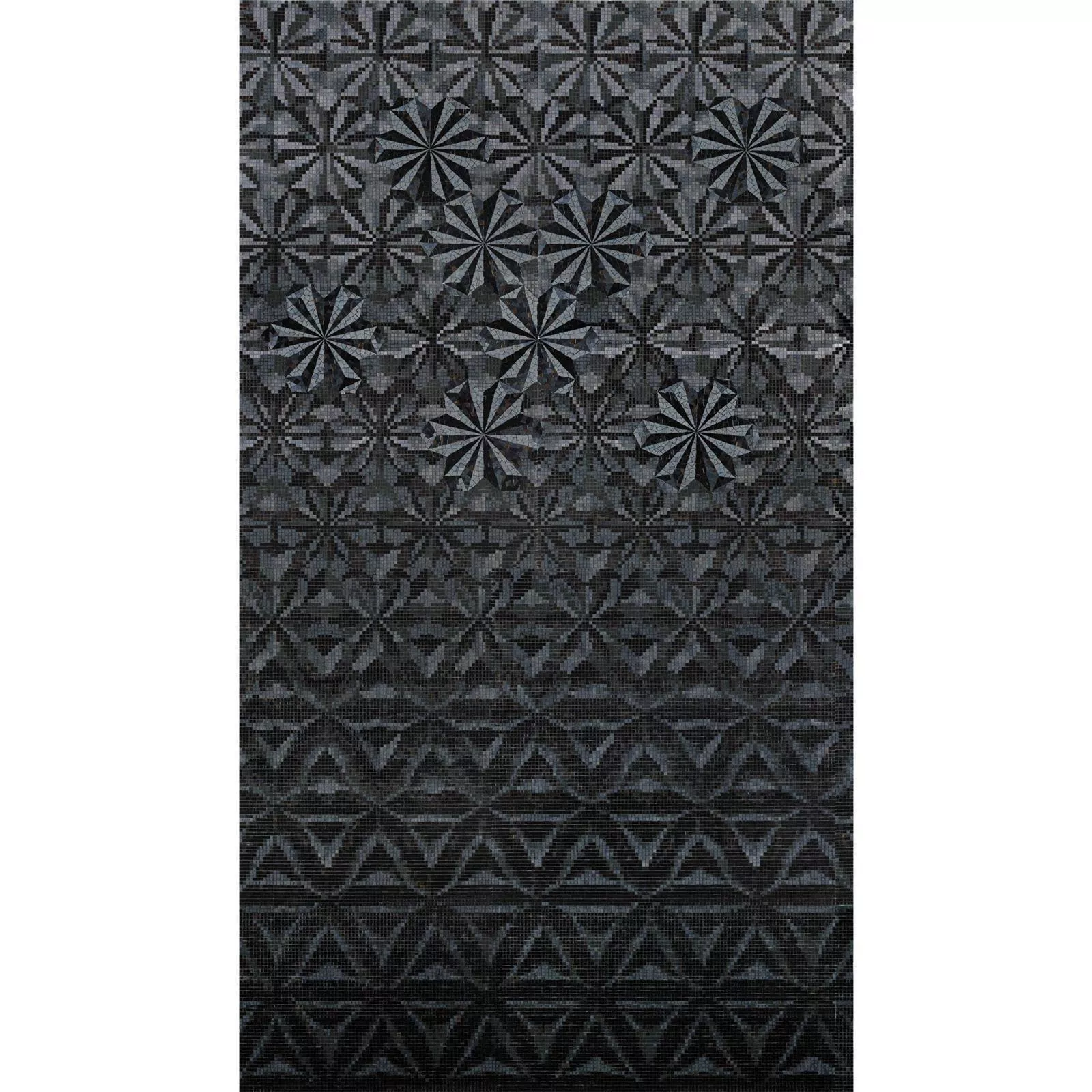 Mosaico De Cristal Imagen Magicflower Black 140x240cm