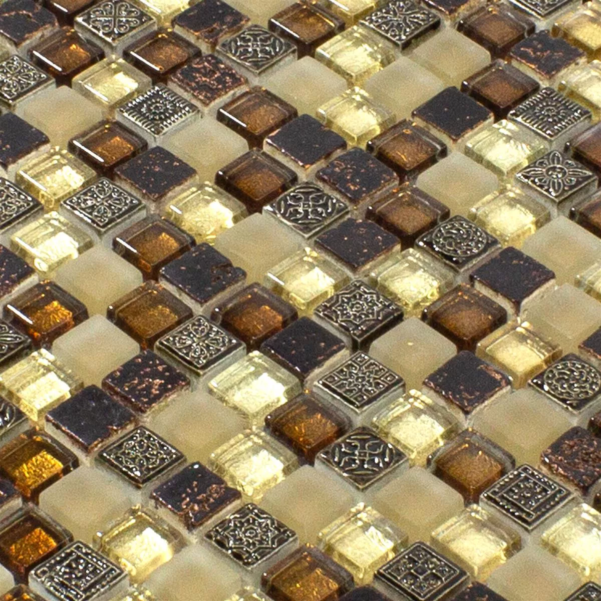 Cristal Mármol Azulejos De Mosaico Kingsburg Marrón Mix