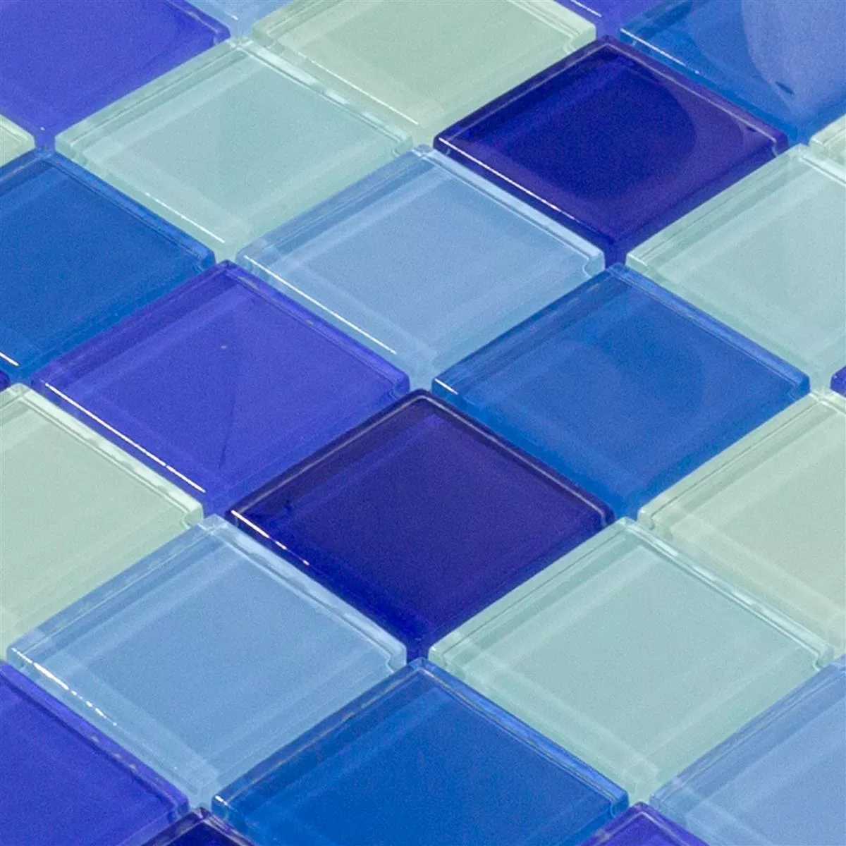 Mosaico de Cristal Azulejos Glasgow Azul Mix
