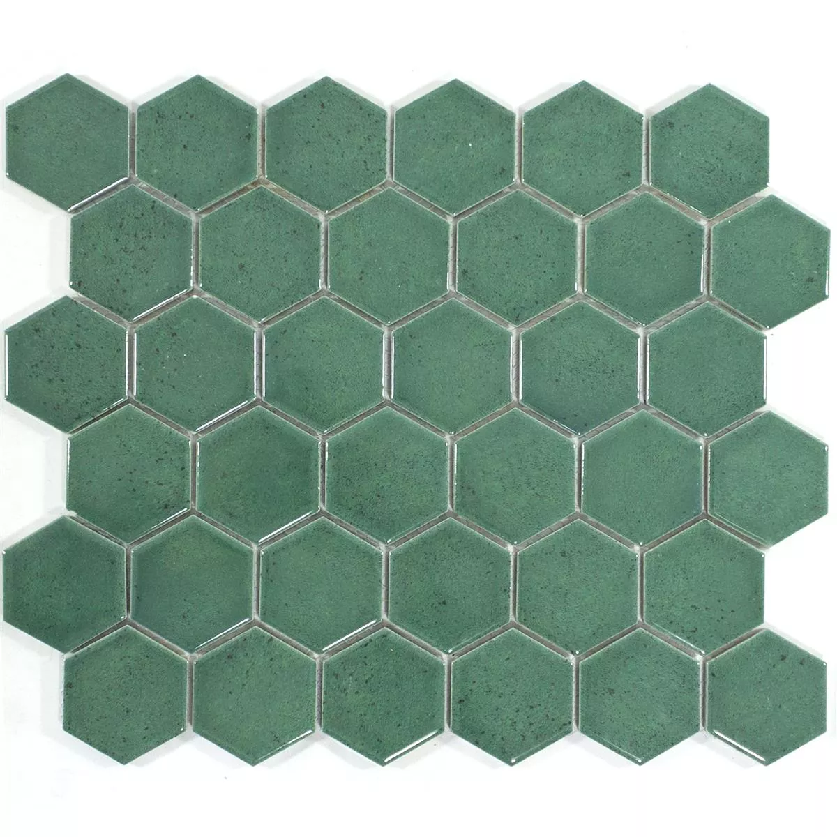 Cerámica Azulejos De Mosaico Eldertown Hexagonales Verde Oscuro