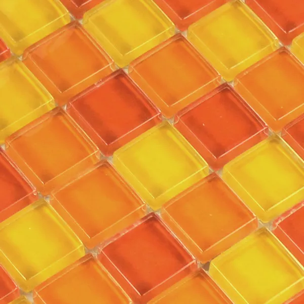 Mosaico De Cristal Azulejos Amarillo Naranja Rojo 25x25x8mm